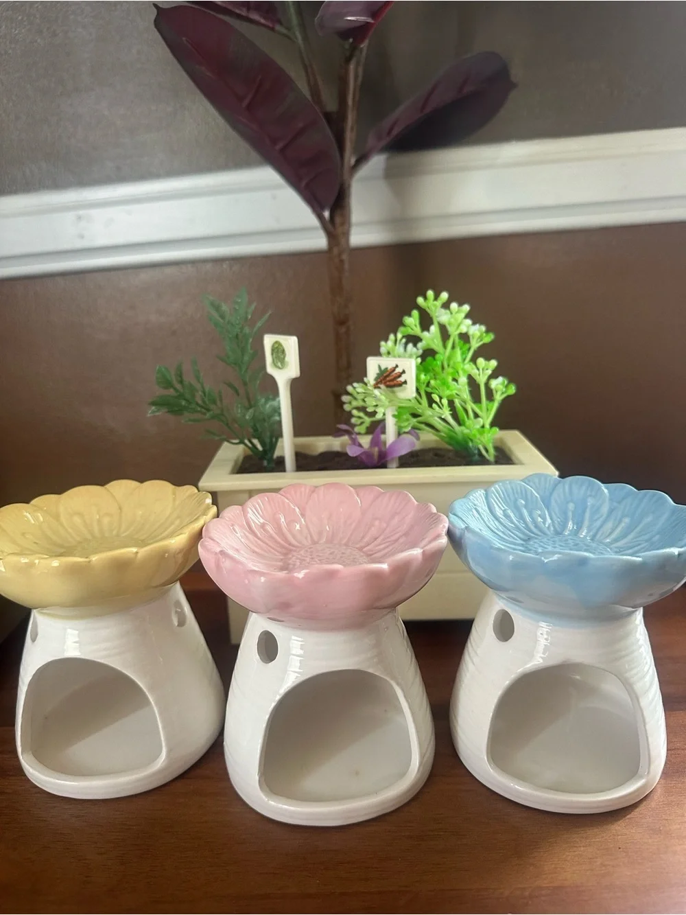 Better Homes And Gardens Ceramic Oil Burners in Yellow, Pink & Blue